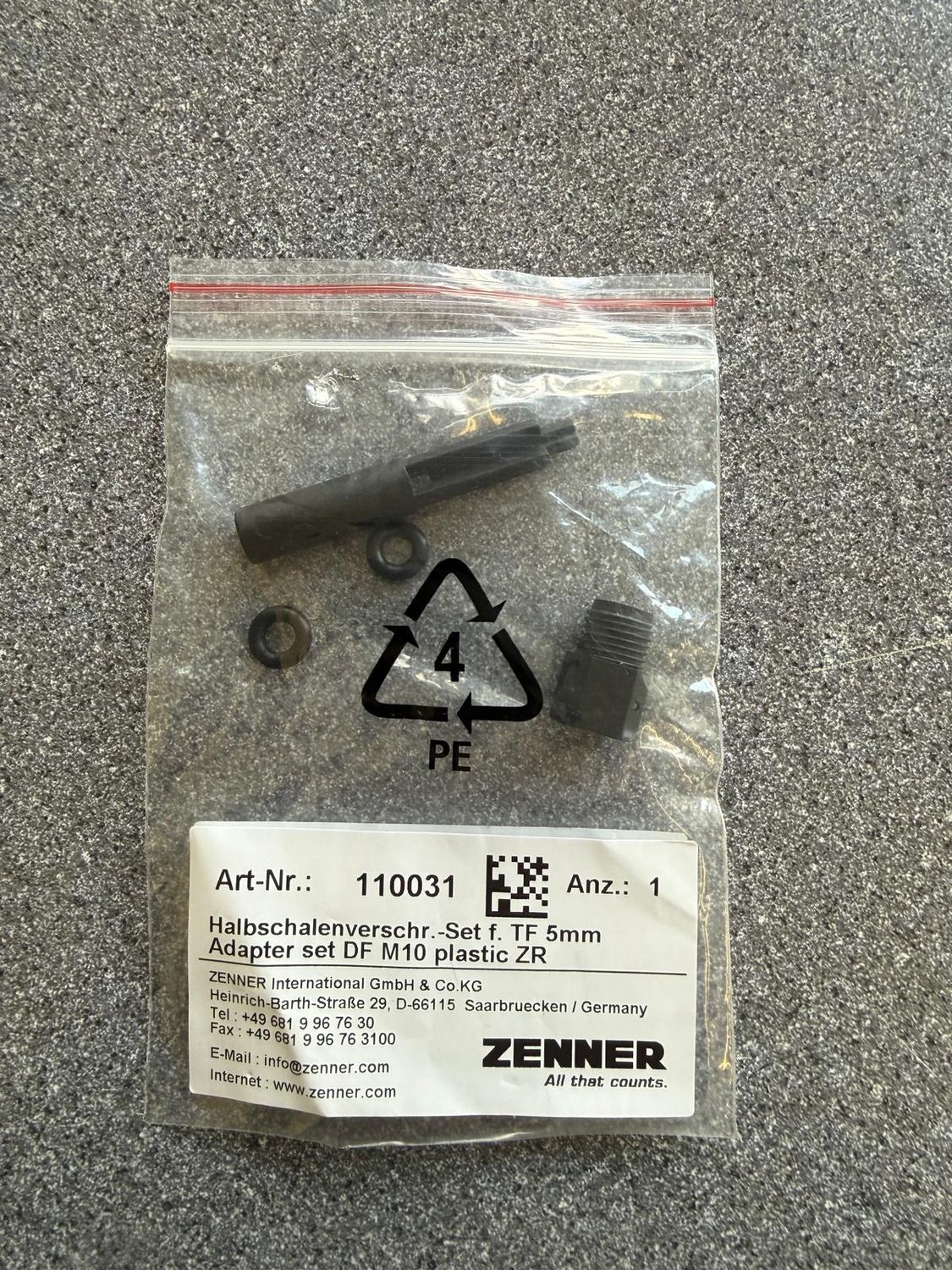 110031 - Zenner meter Adapter set DF M10 ( ZE001MA )
