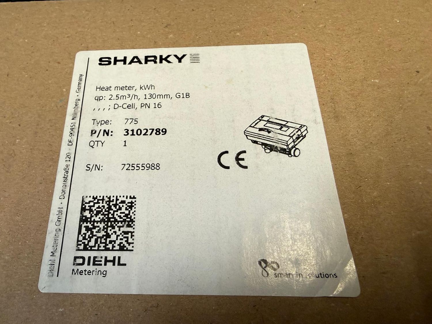SHARKY - 775 Heat Meter. 3/4" BSP qp 2.5m3/hr with M-bus ( 3102789 )