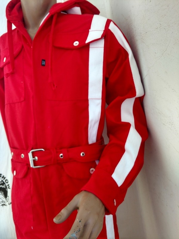Mens hoody Jumpsuit red Med Hermans