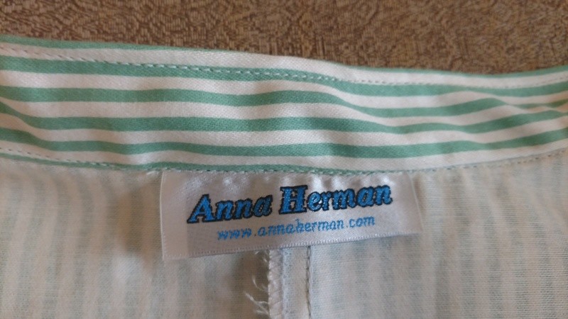 Green Striped Jumpsuit L romper Hermans USA Cotton