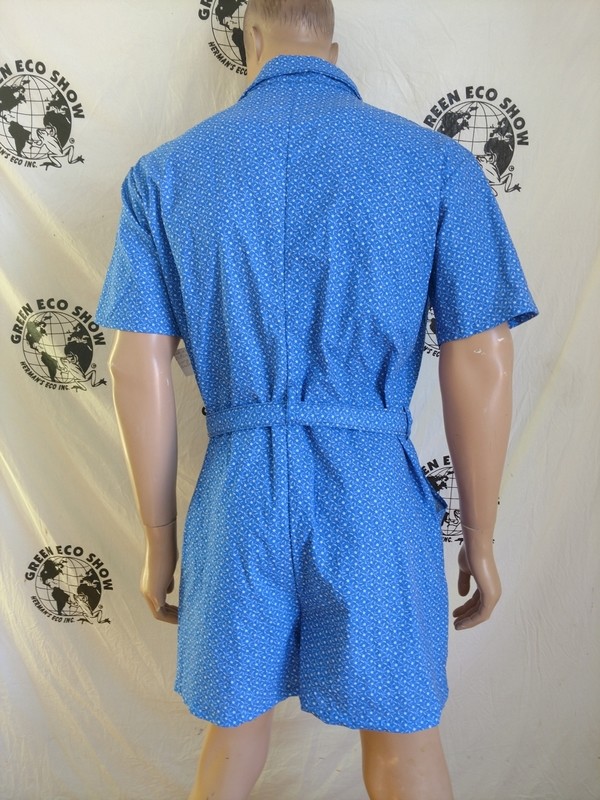 Mens Rompers Blue with white Flowers L Hermans  USA