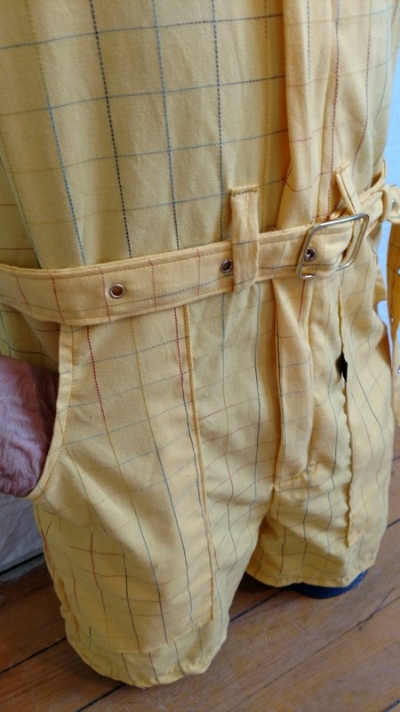 Mens Romper S  Yellow Check Plaid Hermans  USA