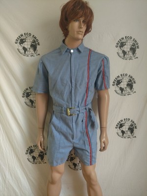 Mens Romper Wool L Hermans Eco   sewn on Stripe USA patch