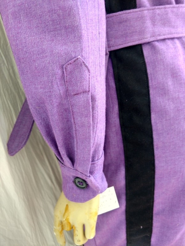 Womens Jumpsuit L Purple Hoody Blk Striped Hermans Eco USA