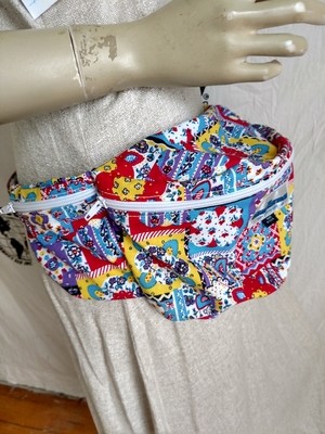 Bright print Fanny Pack MCM Hermans Made in USA 70s Fabric