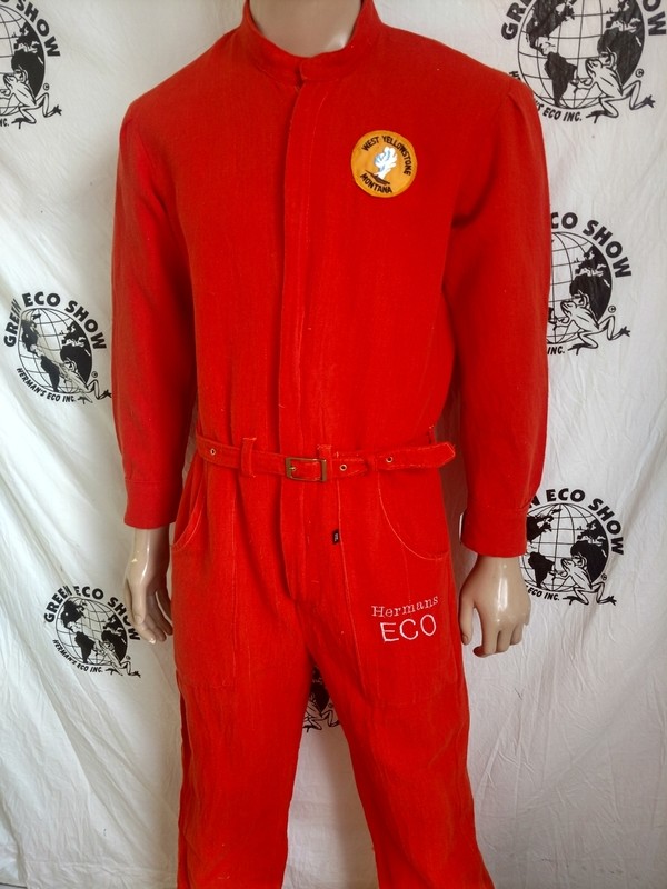 Mens Jumpsuit Orange  Hermans Eco back Patch L