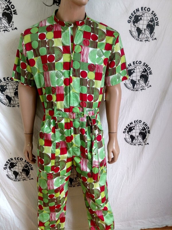 Organic Cotton Jumpsuit Mens L X 31 Made in USA low impact dyed Hermans ECO