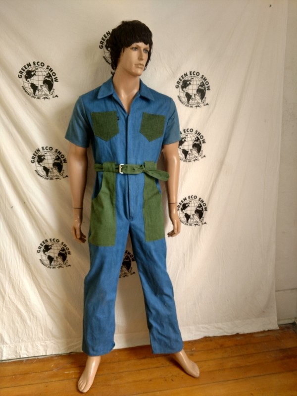 Hermans denim 2 tone mens jumpsuit M