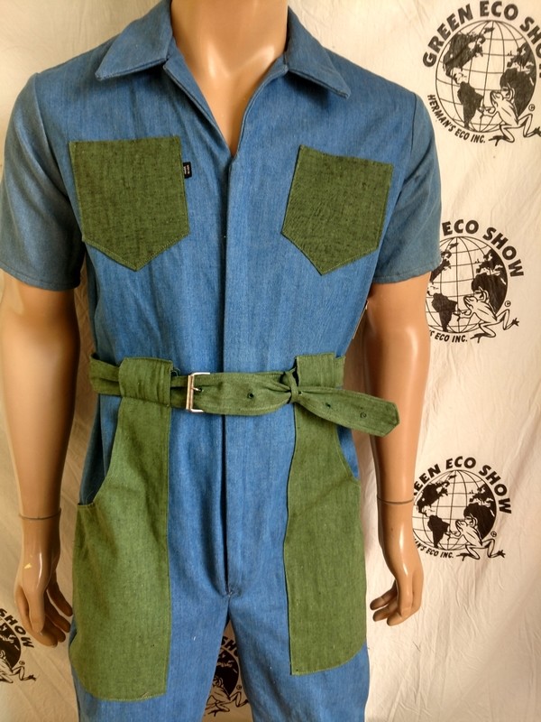 Hermans denim 2 tone mens jumpsuit M
