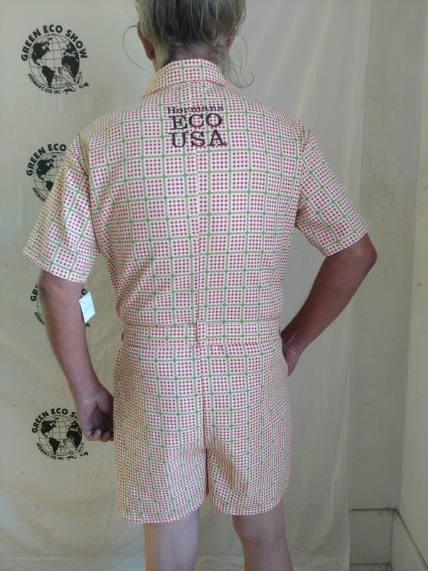 Mens Romper Plaid Denim  Flag Hermans Eco L  USA