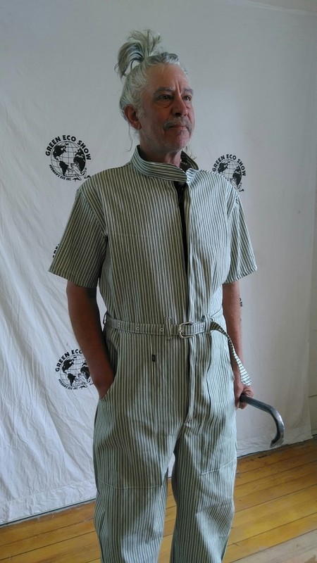 Mens Jumpsuit XL Blk Stripe Hermans  XL USA