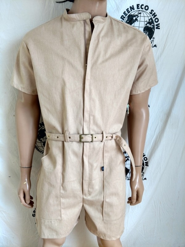 Mens Romper Natural colored Organic cotton from Peru  M-L