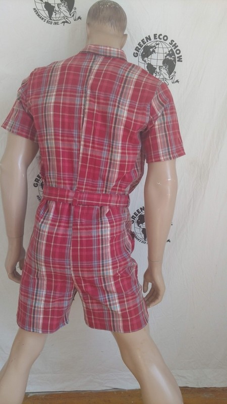 Mens Romper XL Plaid  Hermans USA