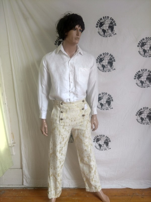Mens Old World Gold Flap Pants 32 X 32