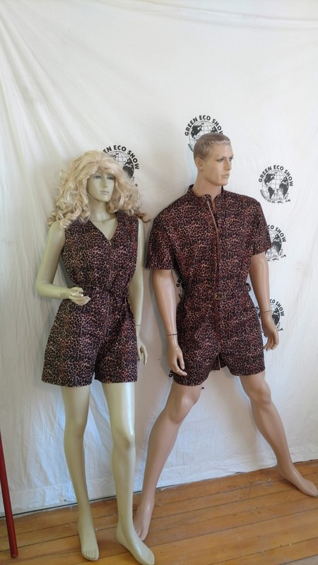 Matching His and Hers Rompers Leopard Tarzan Jane Mand  L