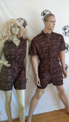 Matching His and Hers Rompers Leopard Tarzan Jane Mand  L