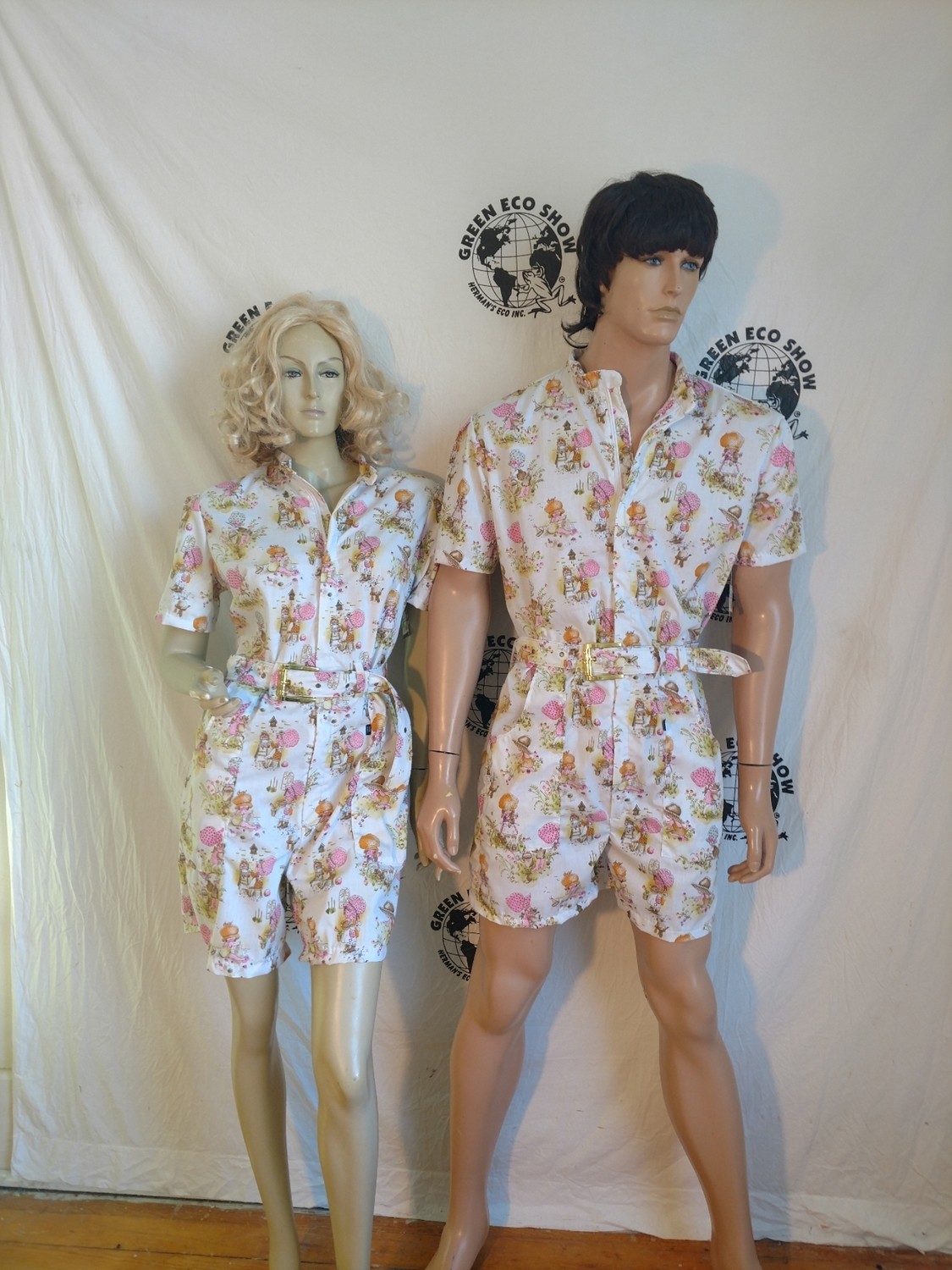 Matching Strawberry Shortcake Rompers His hers L Made in USA Hermans