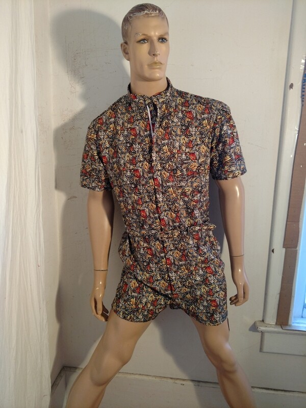 Mens Romper Abstract Butterflies M - L Hermans USA