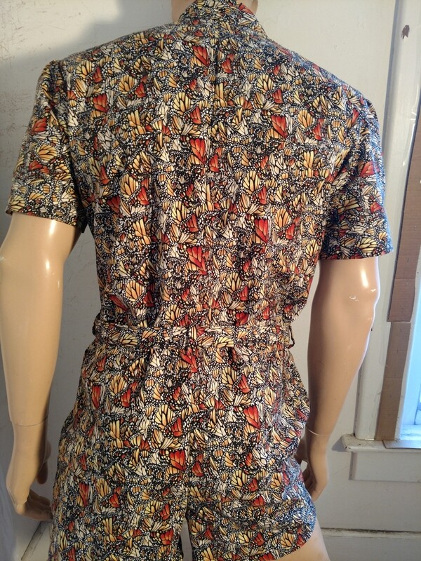 Mens Romper Abstract Butterflies M - L Hermans USA