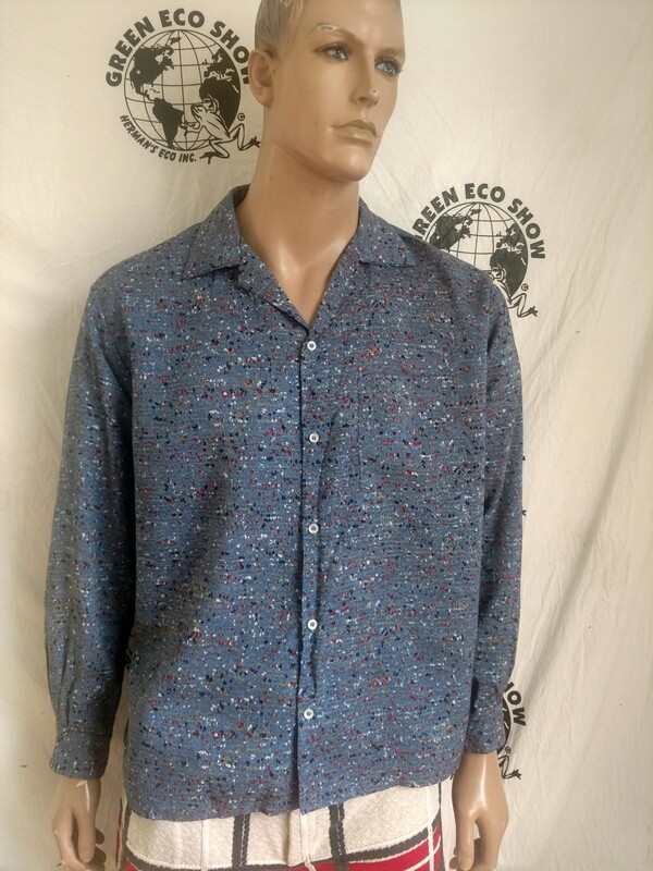 Mens Shirt Long Sleeve confetti  L Hermans USA