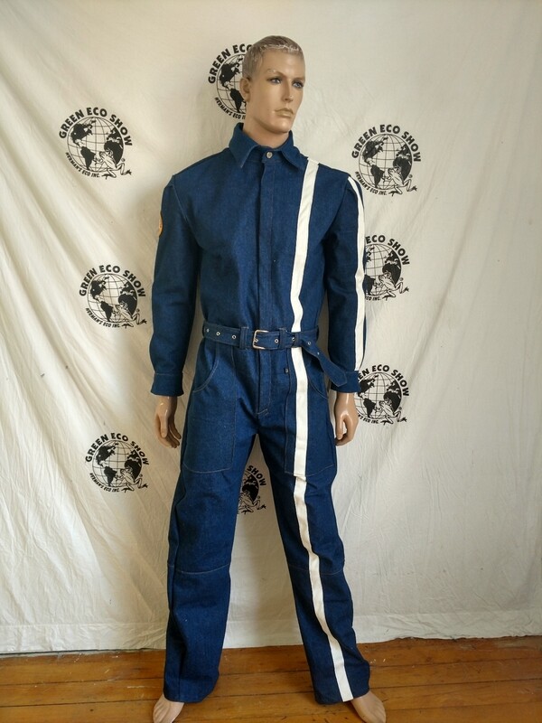 Mens Racing Jumpsuit Denim  Stripe L Hermans USA