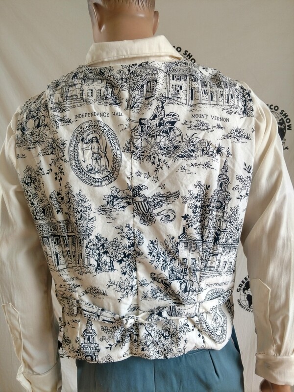 Mens Vest Western L Hermans USA American Revolution