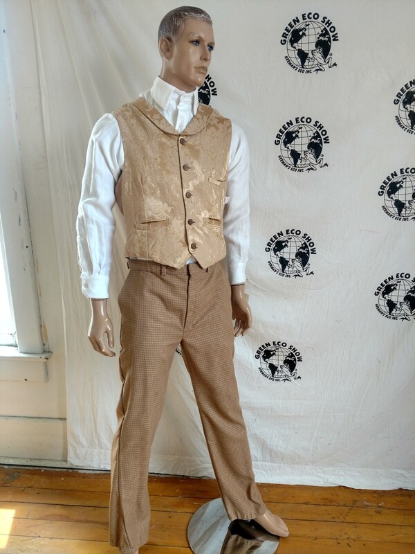 Mens Vest Western M Hermans USA  Gold Lamee USA