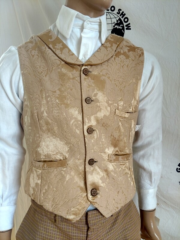 Mens Vest Western M Hermans USA  Gold Lamee USA