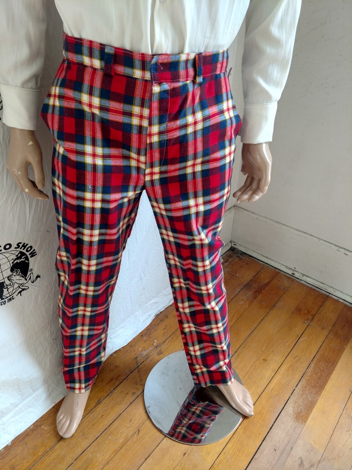 Mens plaid Flannel pants suit style 34 X 31  Old World  Hermans Eco Made in USA