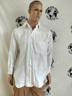Mens Shirt Hermans L VTG Tablecloth embossed Made in USA