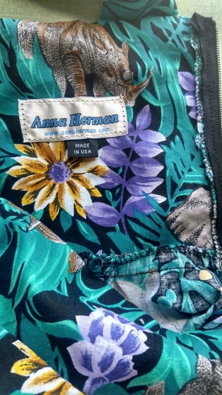 Womens Sun Dress Endangered Species M Elephants  Rhinos w 30" USA