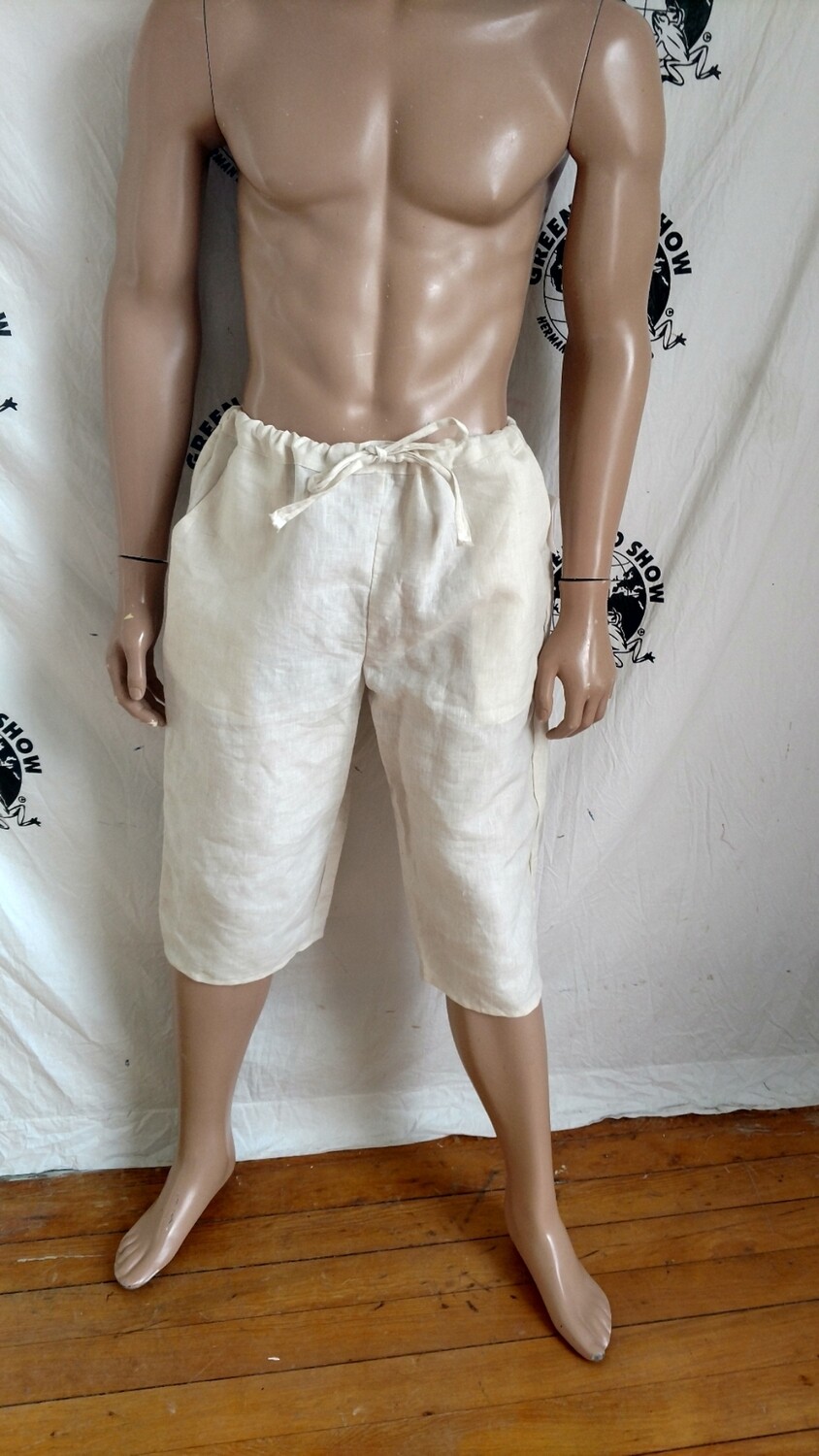 Hermans Hemp Mens Yoga pants shorts L X 19&quot;  drawstring USA
