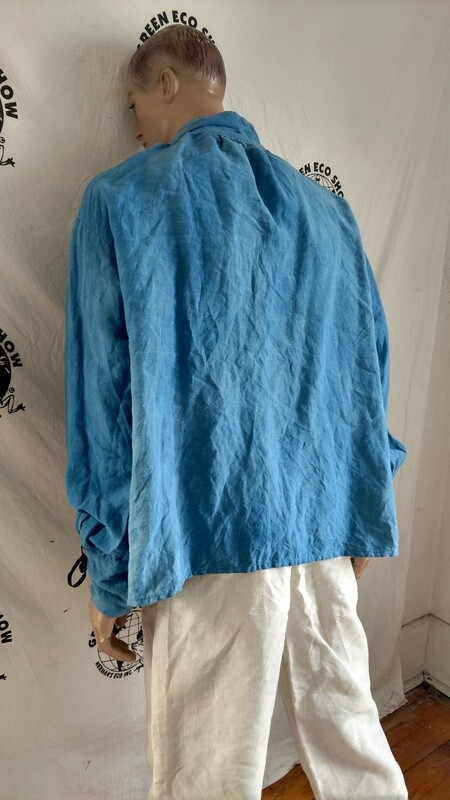 Hermans Hemp  Mens  Old World Shirt XL Hand dyed  USA