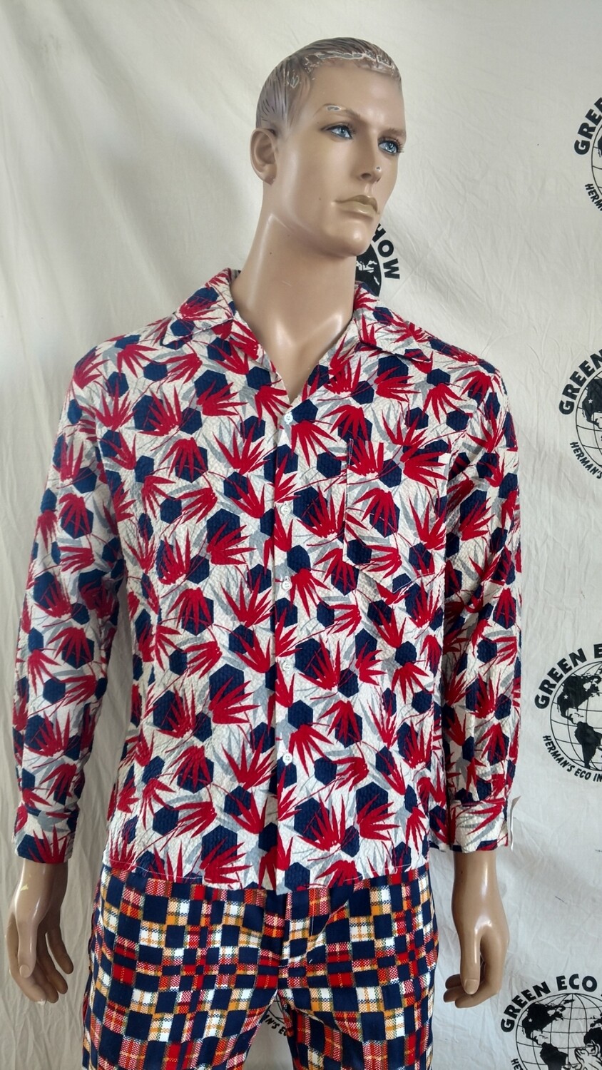 Mens Rockabilly  Shirt Hermans M  USA  Rare 40's Cotton