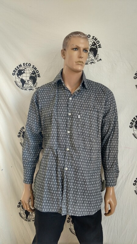 Mens Gaucho Print Sm Flowers Blk Gray Shirt Hermans L  USA