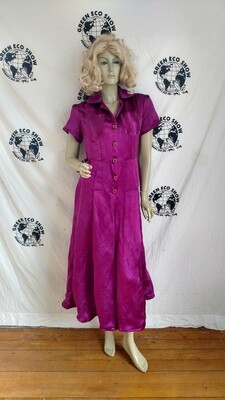 Hermans  Hemp Silk  womens Jumpsuit Hand dyed Purple  M w 30 USA