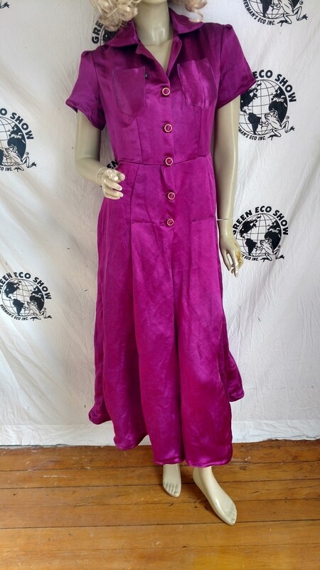 Hermans Hemp Silk womens Jumpsuit Hand dyed Purple M w 30 USA