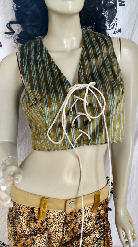 Lace up Vest top lined Hermans USA S