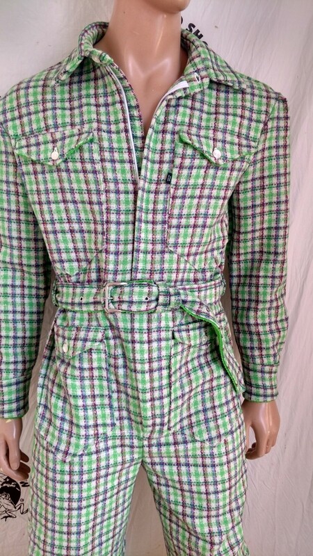 Wool Plaid Jumpsuit L romper Hermans made in USA