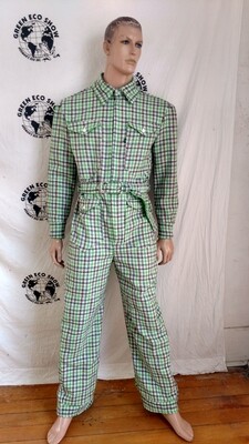 Wool Plaid Jumpsuit L romper Hermans made in USA