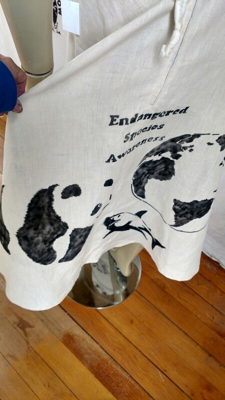Hermans Hemp Endangered Species Skirt Panda Shark Earth W 29