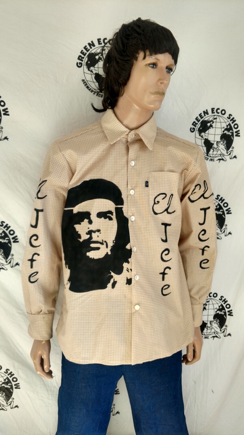 Mens Grafitti shirt XXL Che Guevara El Jefe Plaid made in USA