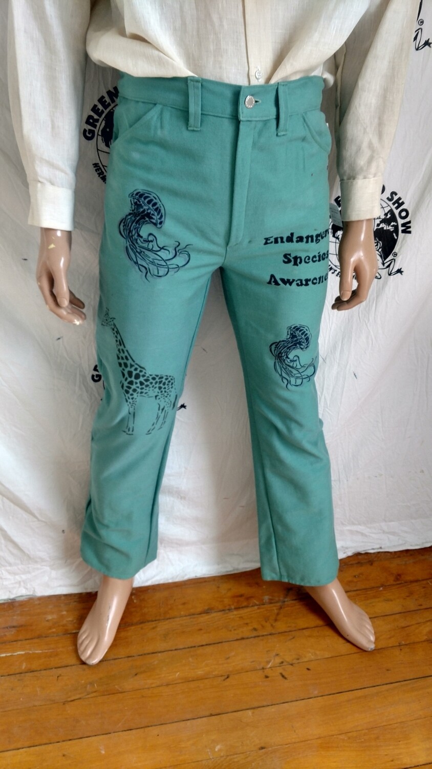 Mens Pants Endangered Species M jeans Giraffe Jellyfish