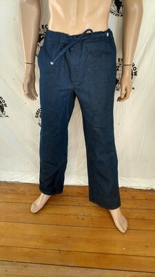 Mens Pants Hemp M Hermans Hemp made in USA indigo drawstring