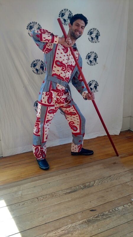 Mens Jumpsuit L paisley grapes cottonHermans Eco