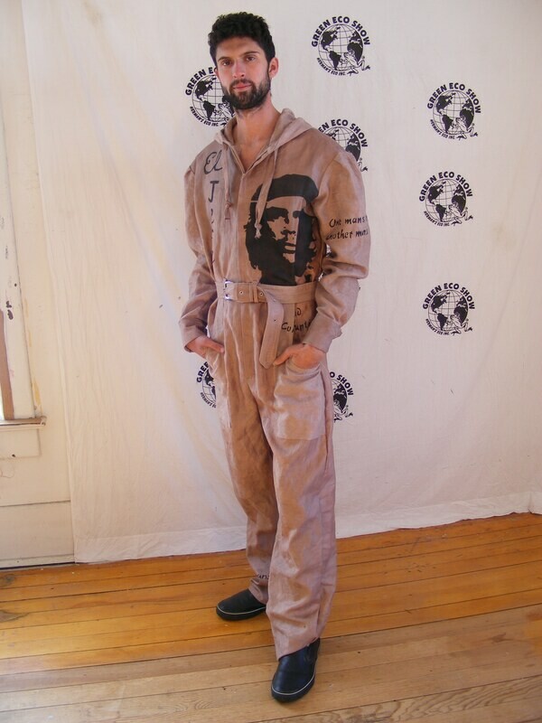 Mens Jumpsuit Hoody Grafitti Hand Dyed XL