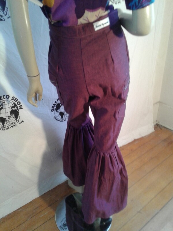 Womens vtg denim purple bell bottom pants Anna Herman