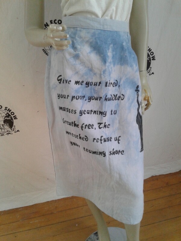 Hermans Hemp skirt airbrushed Statute of Liberty S 26&quot;