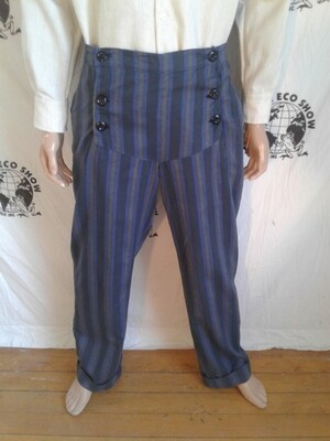 Mens double fky Steampunk striped pants 38 X 32