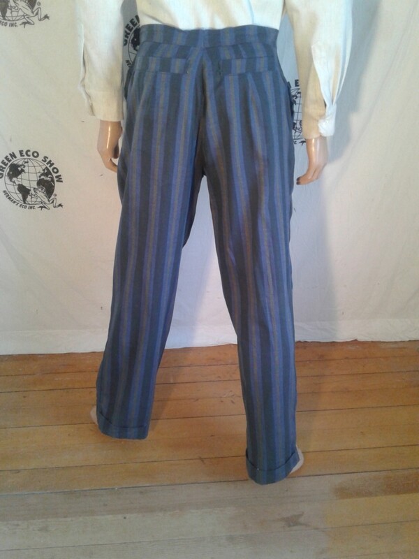 Mens double fky Steampunk striped pants 38 X 32